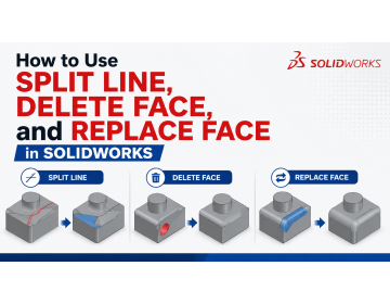 How to Use Split Line, Delete Face, and Replace Face in SOLIDWORKS